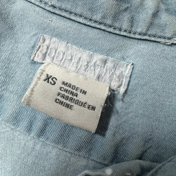 Urban Outfitters Cooperative Dress Chambray Blue Mini Shirtdress Womens XS - Picture 5 of 10